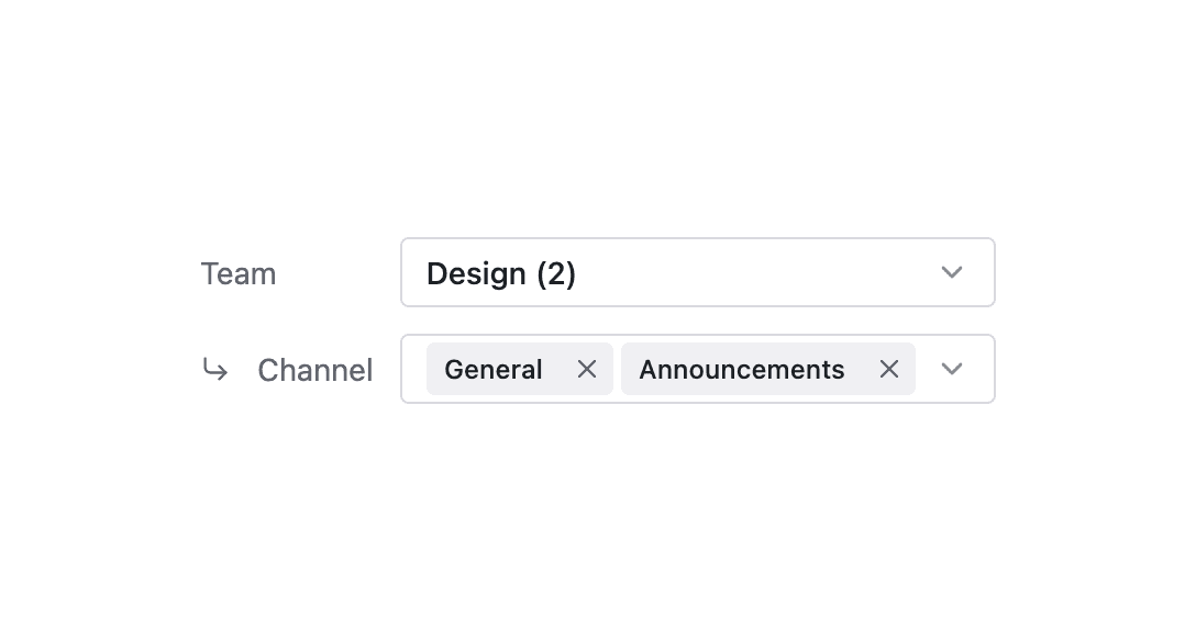 The MsTeamsChannelCombobox component showing connected channels